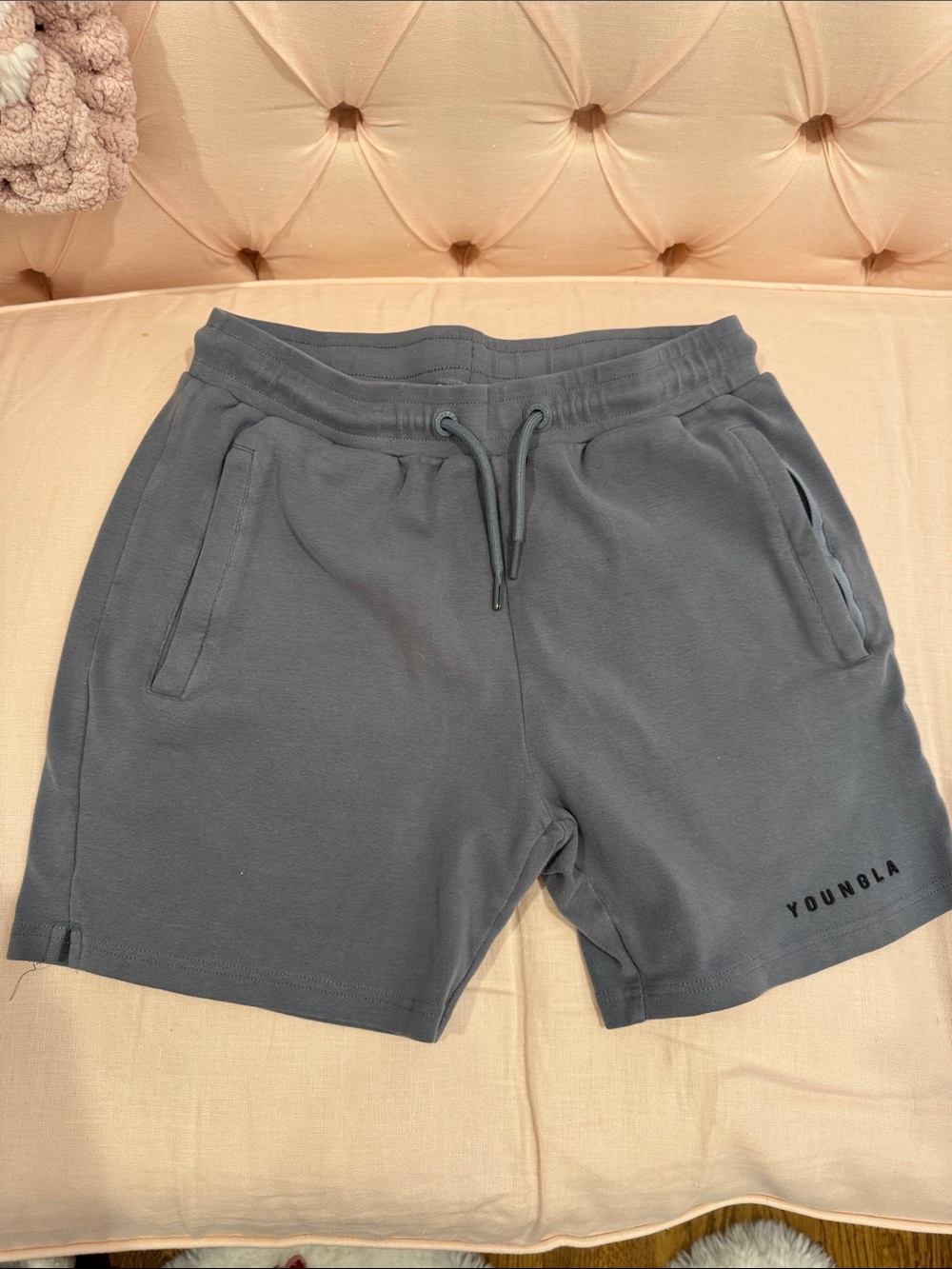 YoungLA Men's Charcoal Gray Athletic Drawstring Shorts